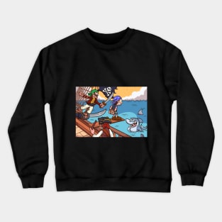 Pirate Kid Walking The Plank Crewneck Sweatshirt